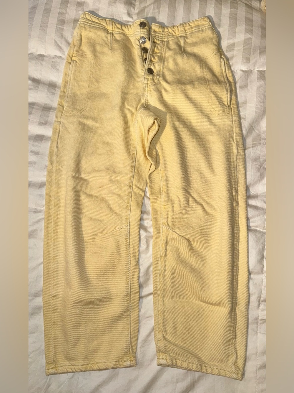 We The Free Mid-Rise Osaka Corduroy Yellow Barrel Jeans EUC